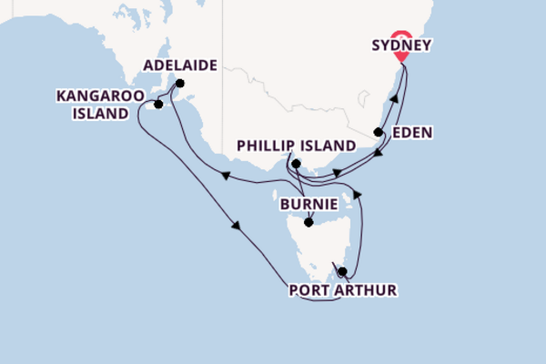 Geniet van een 15daagse cruise naar Sydney