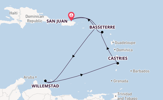 Caribbean vanaf San Juan, Puerto Rico met de Norwegian Viva
