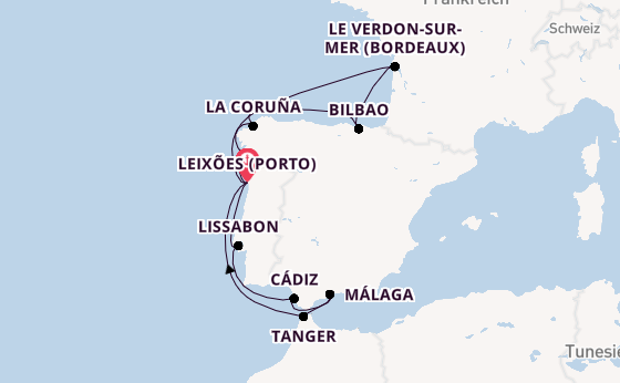 Portugal ab Leixões (Porto), Portugal auf der Mein Schiff 6
