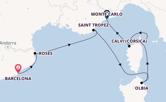 Westelijke Middellandse Zee vanaf Barcelona, Spanje met de Seabourn Ovation