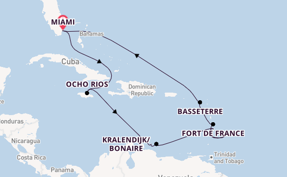 Caribbean from Miami, Florida, USA with the Seven Seas Grandeur