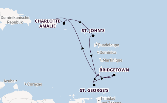 Karibik ab San Juan, Puerto Rico auf der Vision of the Seas