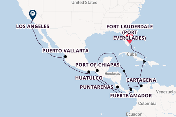Central America from Fort Lauderdale (Port Everglades), Florida, USA with the Island Princess