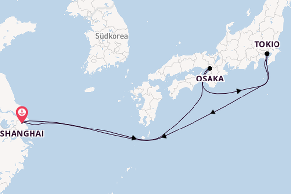 China ab Shanghai, China auf der Spectrum of the Seas
