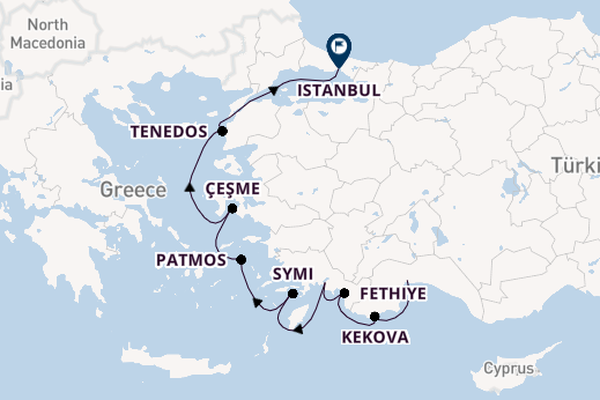 Oostelijke Middellandse Zee vanaf Antalya, Turkije met de Star Flyer