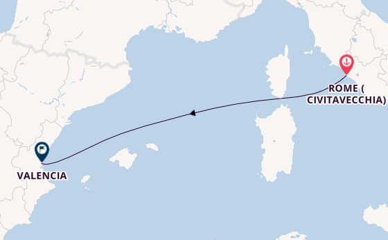Western Mediterranean from Rome (Civitavecchia), Italy with the MSC Sinfonia