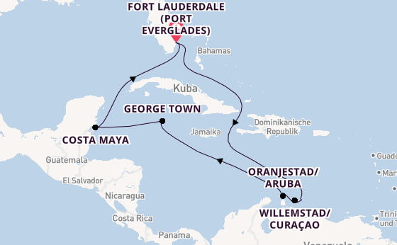 Karibik ab Fort Lauderdale (Port Everglades), USA auf der Celebrity Silhouette