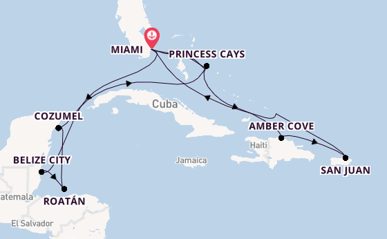 Caribbean vanaf Miami, Verenigde Staten met de Regal Princess
