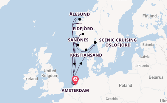 Norway from Amsterdam, Netherlands with the Zuiderdam