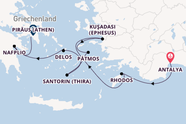 Einmalige Reise über Rhodos in 8 Tagen