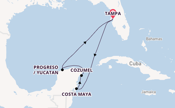 Western Caribbean from Tampa, Florida, USA with the Serenade of the Seas