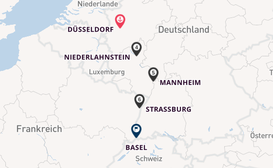 Rhein ab Düsseldorf, Deutschland auf der VIVA TIARA