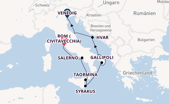 Westliches Mittelmeer ab Civitavecchia (Rom), Italien auf der Le Boréal