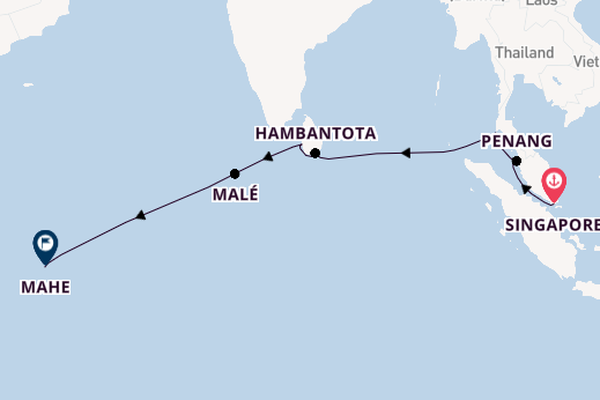 India and Indian Ocean from Singapore, Singapore with the Silver Dawn