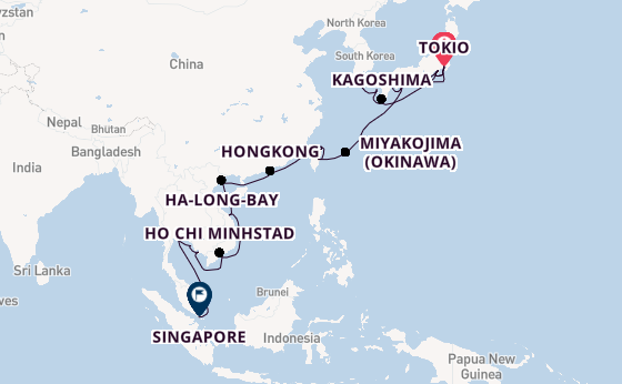 Oost-Azië vanaf Tokio, Japan met de Seabourn Encore