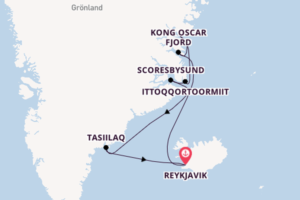Arktis ab Reykjavik, Island auf der Silver Endeavour