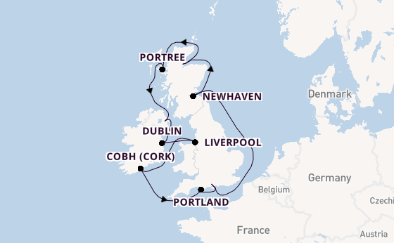 Verenigd Koninkrijk vanaf Southampton (Londen), Engeland met de Norwegian Star