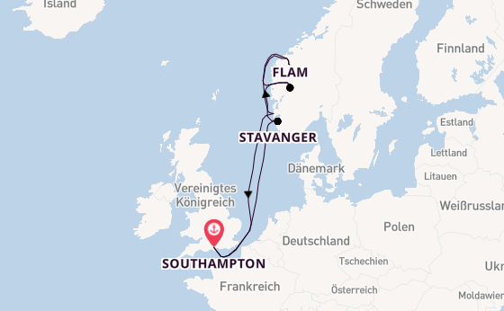 Norwegen ab Southampton, Großbritannien auf der Celebrity Apex
