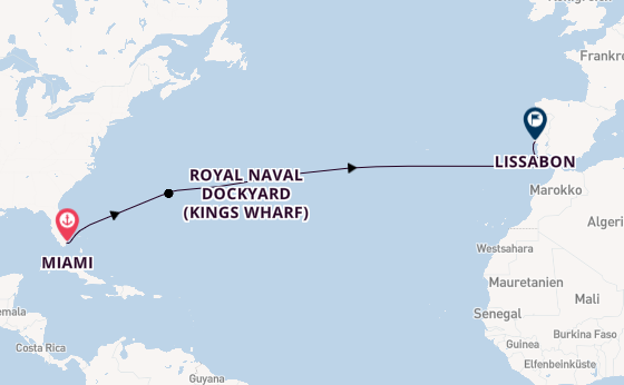 Transatlantik ab Miami auf der Silver Nova