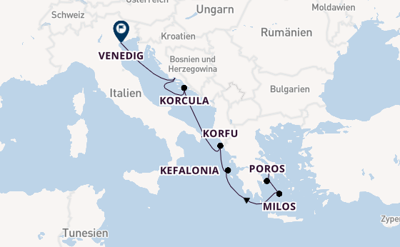 Östliches Mittelmeer ab Piräus (Athen), Griechenland auf der SEA CLOUD II