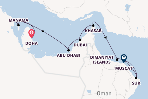 Cruising from Doha to Muscat