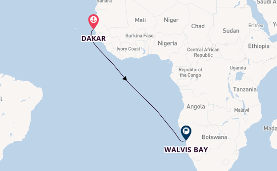 Afrika vanaf Dakar, Senegal met de Le Dumont-d'Urville