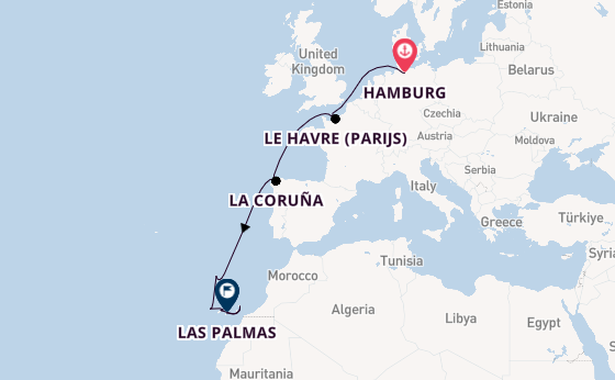 Canarische Eilanden vanaf Hamburg, Duitsland met de Mein Schiff Relax