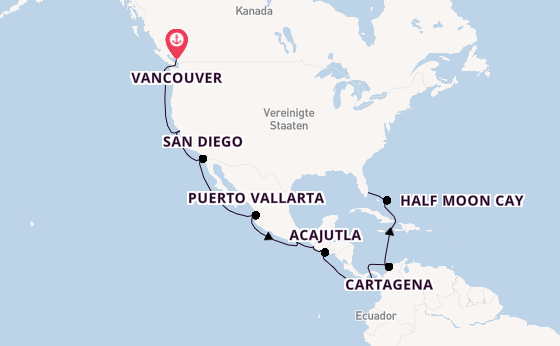USA Westküste ab Vancouver, Kanada auf der Nieuw Amsterdam
