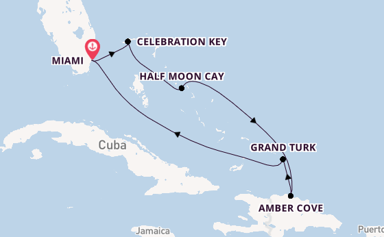 Caribbean vanaf Miami, Verenigde Staten met de Carnival Celebration