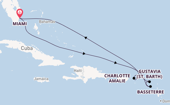 Caribbean from Miami, Florida, USA with the Allura