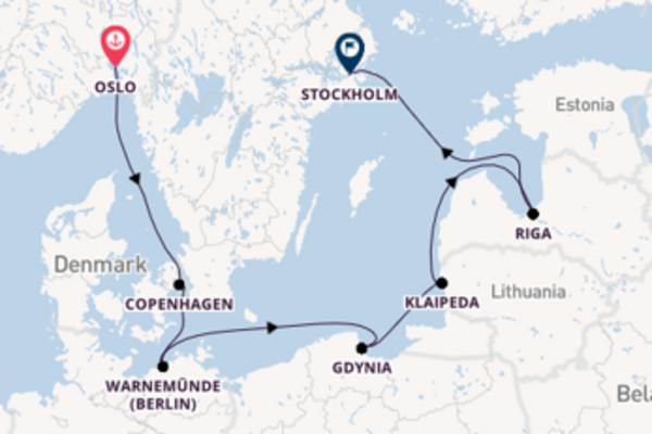 Baltic Sea from Oslo, Norway with the MSC Poesia