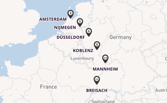 Rijn vanaf Keulen, Duitsland met de MS RHEIN MELODIE