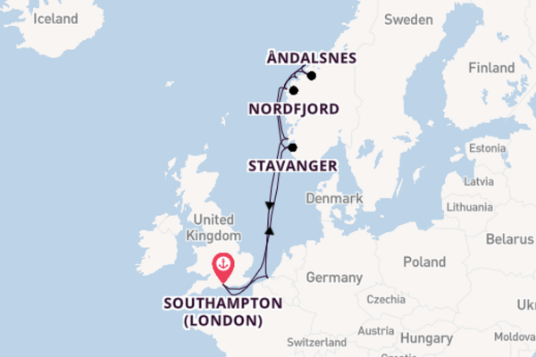 Norway From Southampton with the Aurora