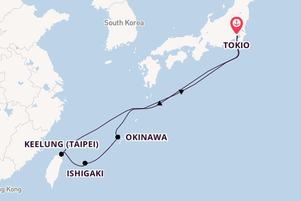 Japan vanaf Tokio, Japan met de Diamond Princess