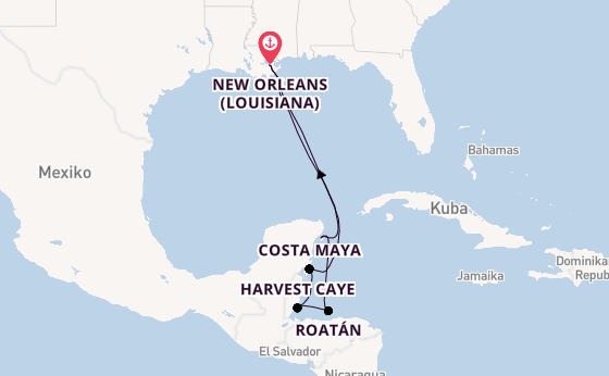 Westliche Karibik ab New Orleans (Louisiana), USA auf der Norwegian Breakaway
