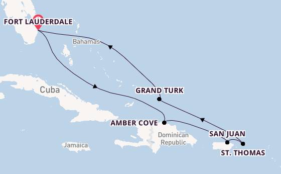 Caribbean vanaf Fort Lauderdale, Verenigde Staten met de Regal Princess