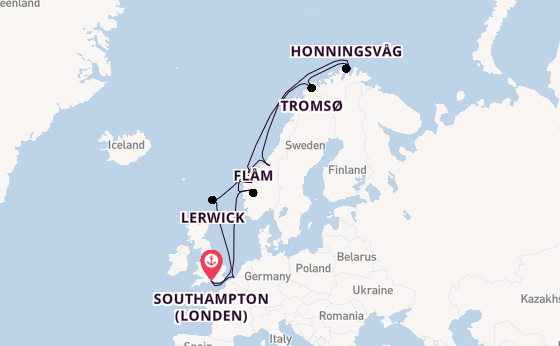 Noorwegen vanaf Southampton (Londen), Engeland met de Celebrity Apex