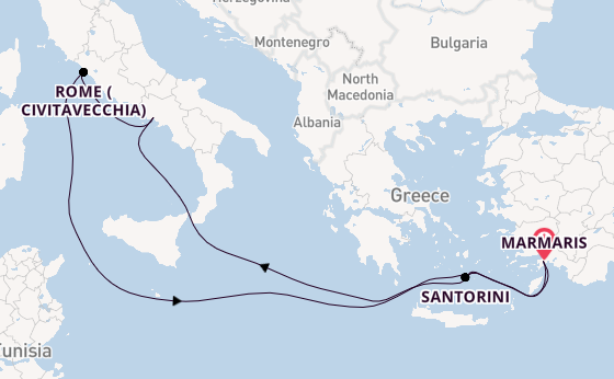 Mediterranean Sea from Marmaris, Turkey with the MSC Divina