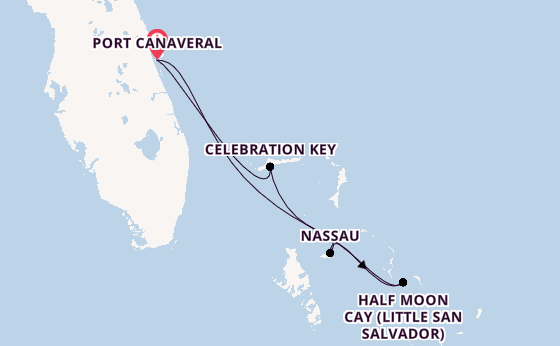 Caribbean from Port Canaveral, Florida, USA with the Carnival Freedom 