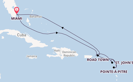 Caribbean from Miami, Florida with the Seven Seas Prestige