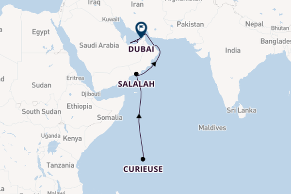 Middle East from Victoria, Seychelles with the MS EUROPA 2