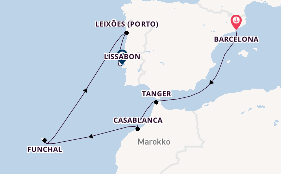 Portugal ab Barcelona, Spanien auf der Mariner of the Seas