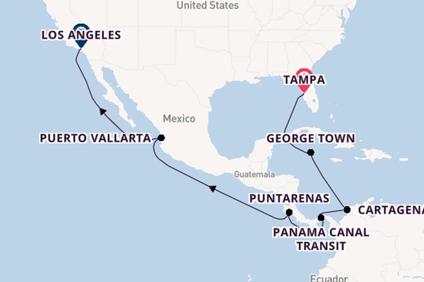 Midden-Amerika vanaf Tampa, Verenigde Staten met de Celebrity Summit