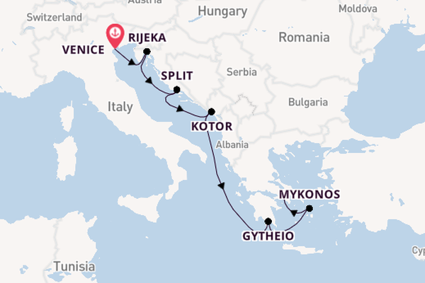 Eastern Mediterranean from Venice, Italy with the Seven Seas Voyager