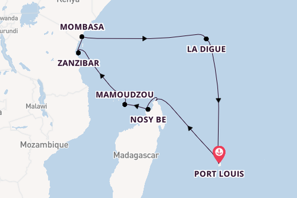 Mauritius, Seychelles & Madagascar Voyage with Mauritius Stay