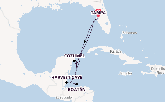 Westliche Karibik ab Tampa, Florida, USA auf der Norwegian Gem