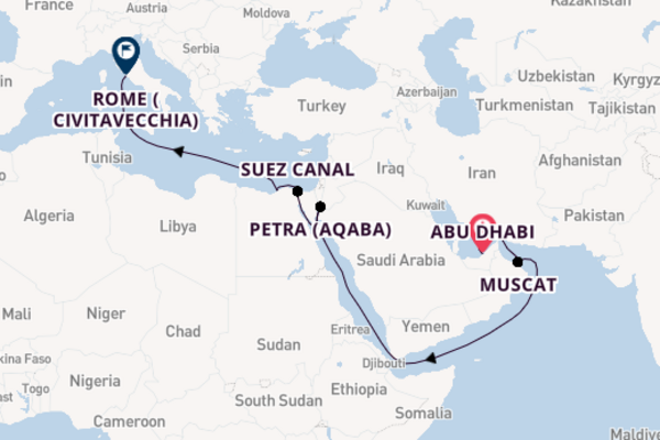 Middle East from Abu Dhabi, United Arab Emirates with the MSC Euribia