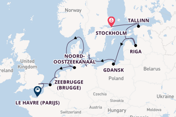 Benelux vanaf Stockholm, Zweden met de Seven Seas Navigator