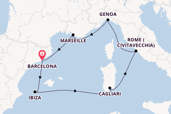 Western Mediterranean from Barcelona, Spain with the MSC Orchestra 