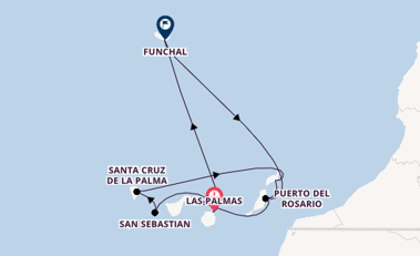 Canarische Eilanden vanaf Las Palmas, Gran Canaria, Spanje met AIDAsol